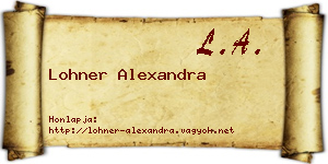 Lohner Alexandra névjegykártya